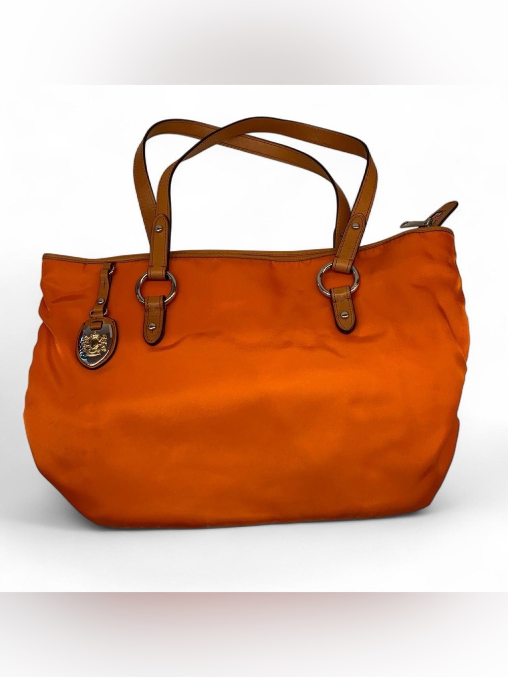 Lauren Ralph Lauren Orange Tote with Tan Trim